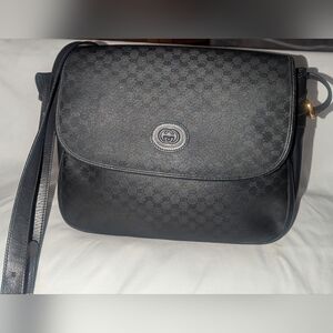 Gucci Vintage Classic Micro GG  Black Crossbody Bag